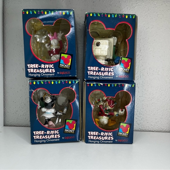 ENESCO DISNEY TREE-RIFIC TREASURES Mickey Mouse Christmas Ornaments Lot Of 4 - Picture 2 of 11